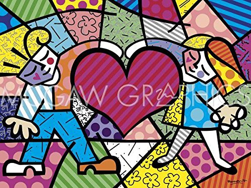 Amazon.com: Heart Kids by Romero Britto, Art Print Poster, Overall