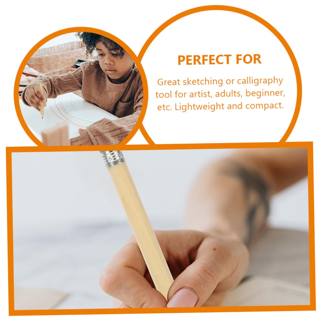 Artibetter 3 Sätze Rundstift Bleistifte Schreiben Hälfte Griff Stifte Skizzieren Bleistifte Ohne Spitze Halber Bleistift Kleine Stifte Mini Mini-bleistifte Für Hölzern 100 Stück * 3