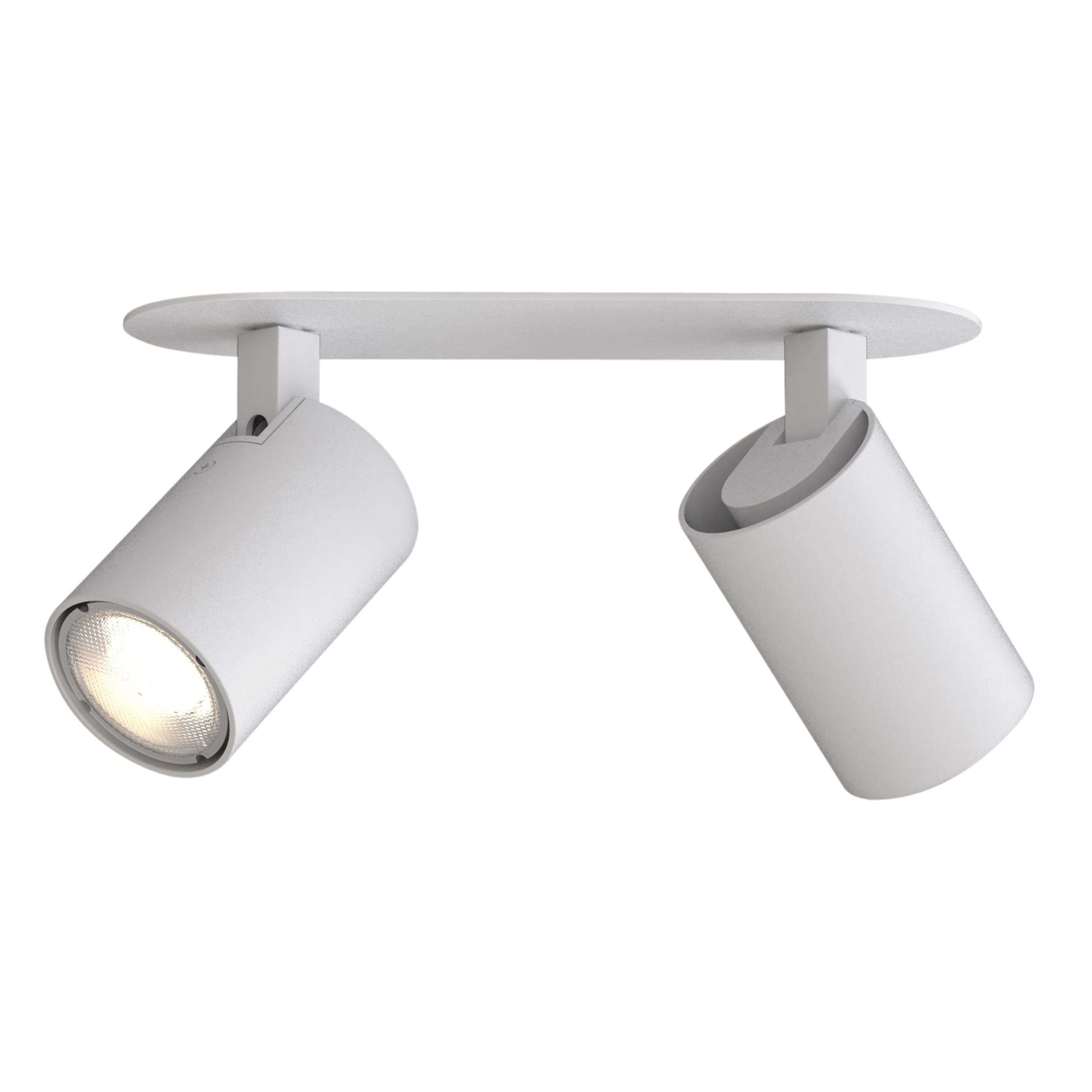 Ascoli Twin Recessed Textured White Spotlight Astro