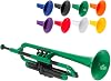 pTrumpet Plastic Trumpet with 3C and 5C Mouthpiece and Carry Bag - Bb Student - Green
