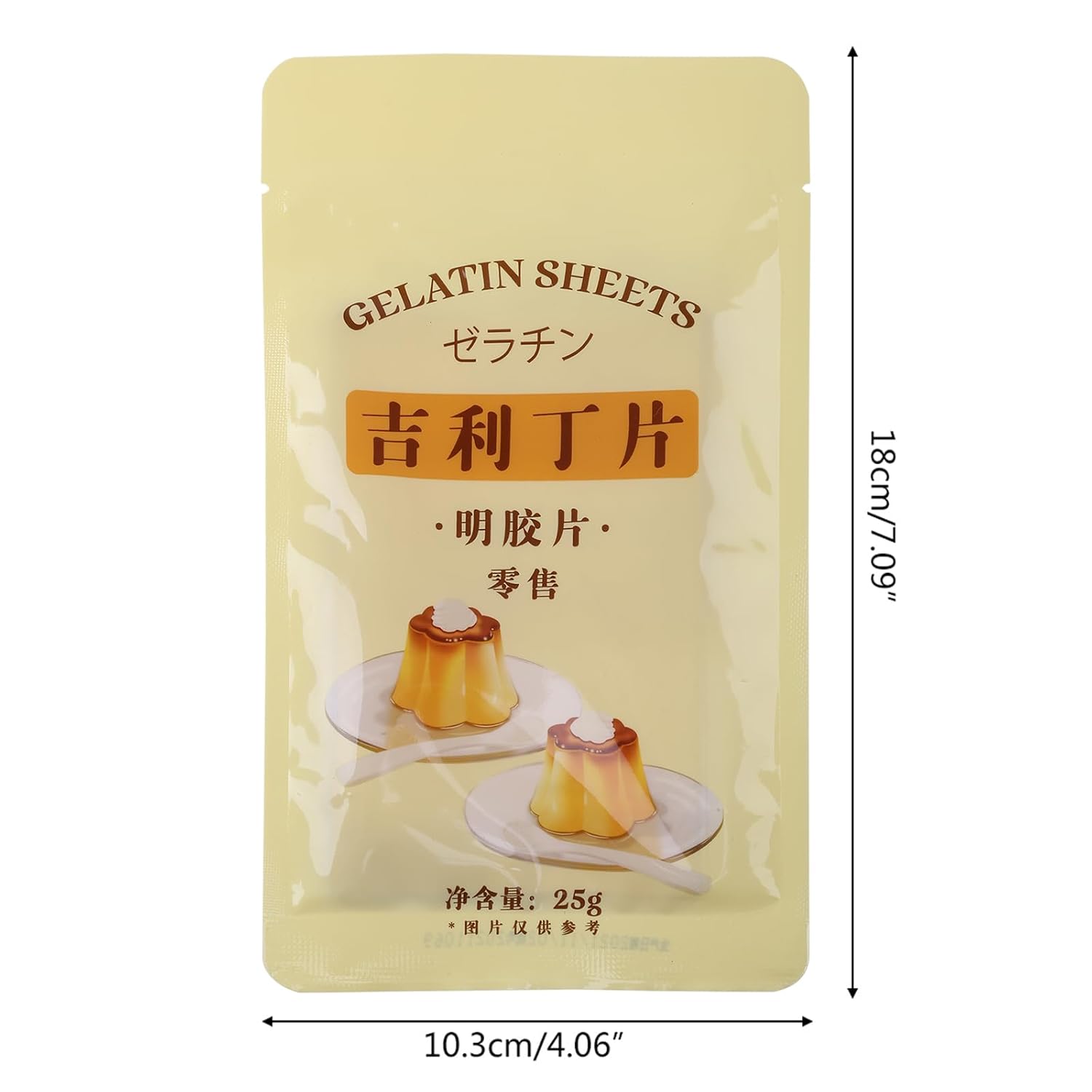 EINCORN 25g 10 Sheets Gelatin Fish Glue Leaves Silver Leaf Sheet Unflavored Baking Ingredients for Cooking Kitchen Supplies, as the picture shows