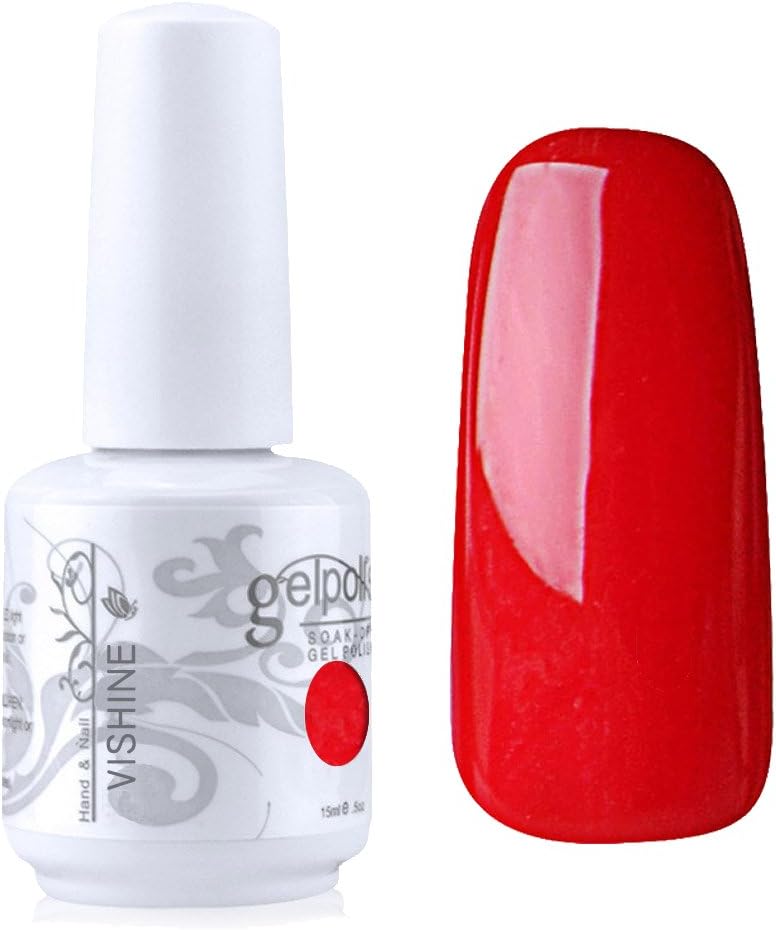 VishineGelpolish Lacquer Color Soak Off UV LED Gel Nail Polish Manicure Bright Red(1452)