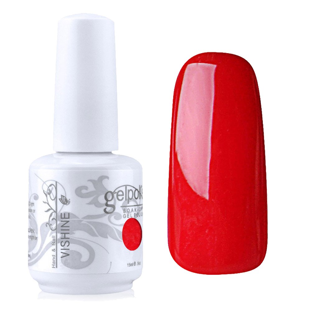 VishineGelpolish Lacquer Color Soak Off UV LED Gel Nail Polish Manicure Bright Red(1452)