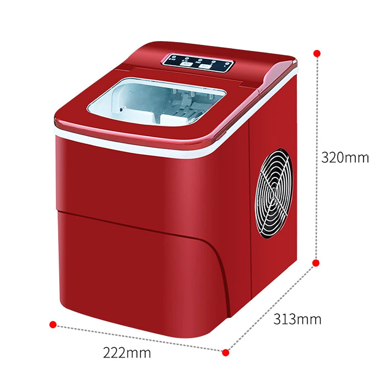 Compact Portable Ice Maker Ice Maker Machine for Countertop Fridge Ice Cube Maker Low Noise - for Restaurants Bars Homes and Offices Shop (H)