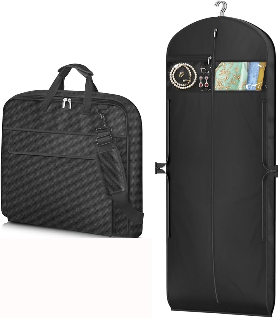 MISSLO Carry On Garment Bags Bundle with 65" Garment Bags for Travel for Women
