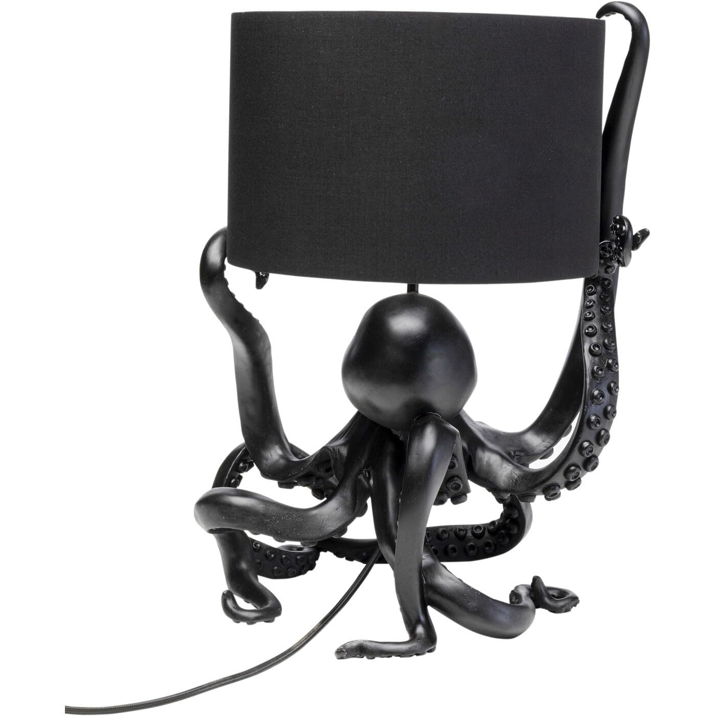Kare Design Lámpara de Mesa Octopus, Negro, Diseño Animal, Moderna, Altura 47cm, Luz Decorativa, Decoración para Dormitorio y Sala de Estar, sin Bombilla Incluida
