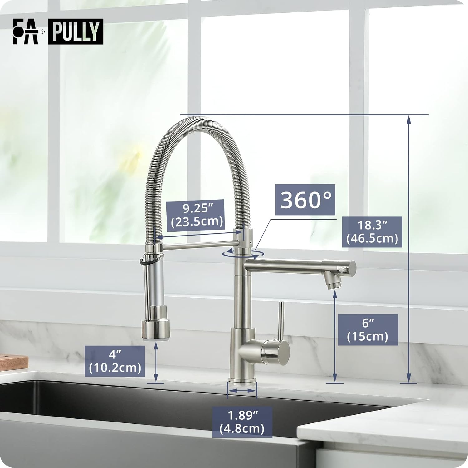 Prоmо 40% оƒƒ Fapully Pull Down Kitchen Faucet with Lock Sprayer,Single Handle Spring Stainless Steel Kitchen Sink Faucet Brushed Nickel Buу 1 gеt 1 Fapully Pull Down Kitchen Faucet with Lock Sprayer,Single Handle Spring Stainless Steel Kitchen Sink Faucet Brushed Nickel