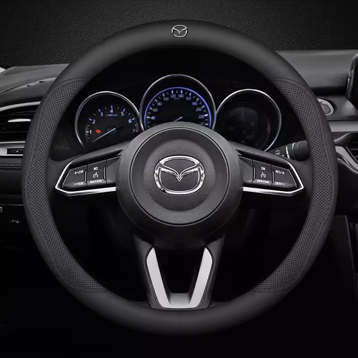 Car Steering Wheel Cover, for Mazda CX5 CX7 CX9 CX-5 CX3 MX-5 Microfiber Leather Steering Wheel Cover Non-slip Breathable Wear-resistant,B