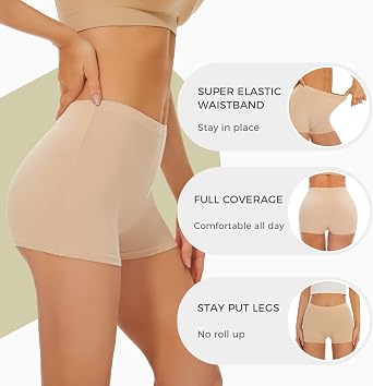SIHOHAN Womens Boxers Underwear Cotton Ladies Boyshort Panties | Safety Boxer Shorts Soft Breathable Comfortable Shorts Anti Chafing Panties with Cotton Crotch