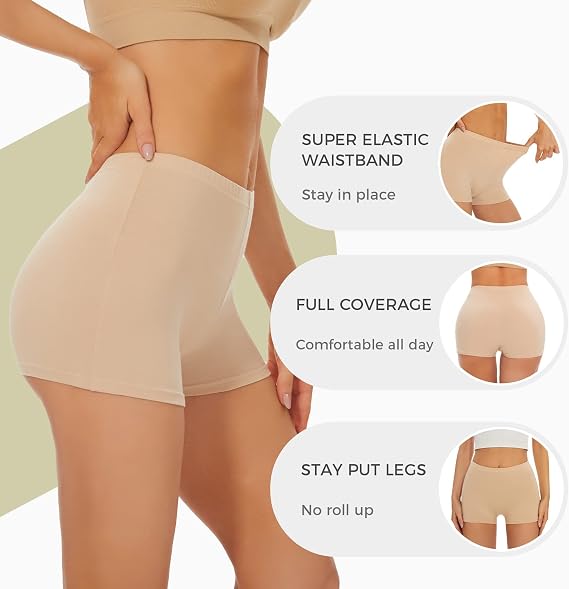 SIHOHAN Womens Boxers Underwear Cotton Ladies Boyshort Panties | Safety Boxer Shorts Soft Breathable Comfortable Shorts Anti Chafing Panties with Cotton Crotch