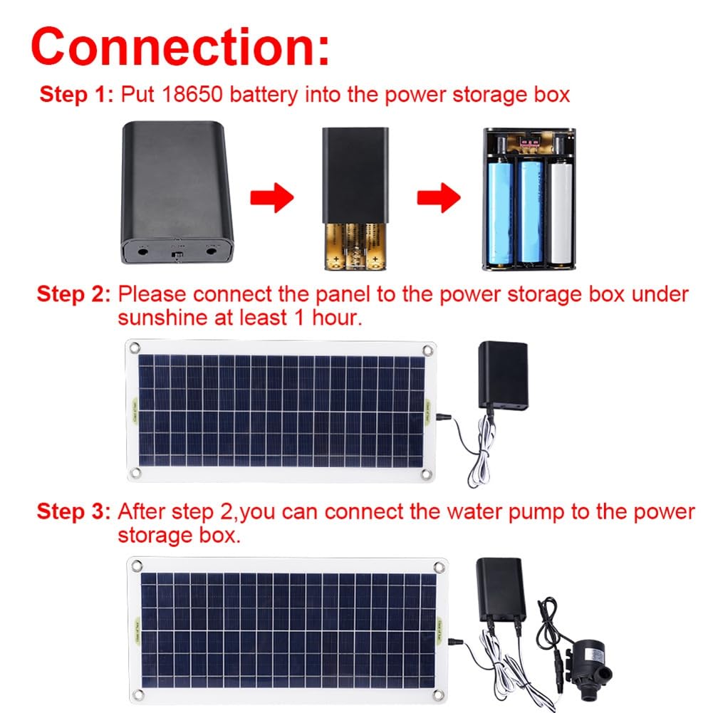 Bomba de Agua Solar de 50W DC12V 800L/H Bomba de Fuente de Agua Solar de Bajo Ruido Bomba de Riego de Fuente de Agua Familiar para JardíN RV