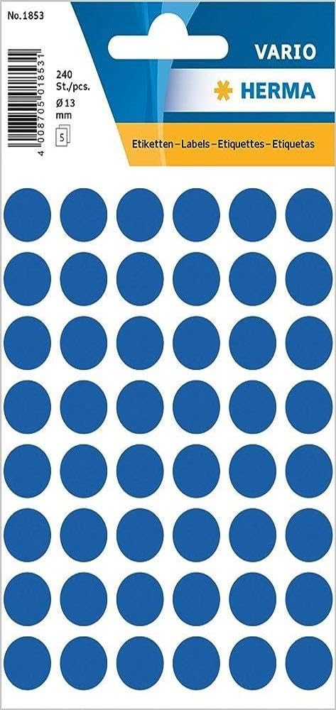 HERMA - Etiquettes universelles diamètre 12mm bleu foncé 240 pcs