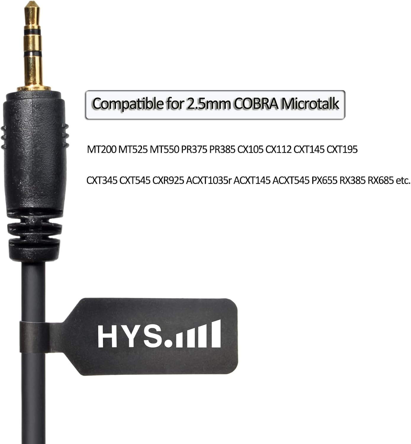 HYS G Shape Earpiece for Cobra 2.5mm Radio, Professional/Business Walkie Talkies Headset with Mic for Cobra Microtalk Cxt195 PX655 Cx112 PX650 ACXT1035r ACXT145 ACXT545 RX385 RX685 Handheld Radio