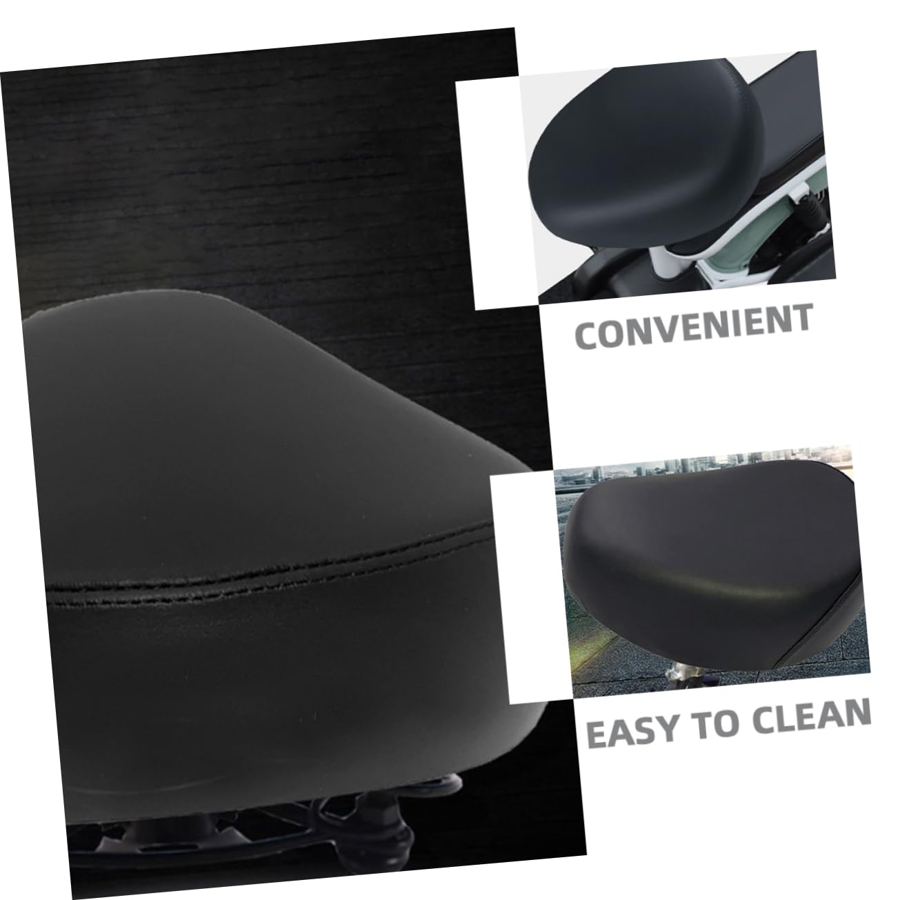 Abaodam Coussin de Siège de Vélo Remplaçable Confort Amélioré pour et Électrique Installation Facile Design Épais PU Durable