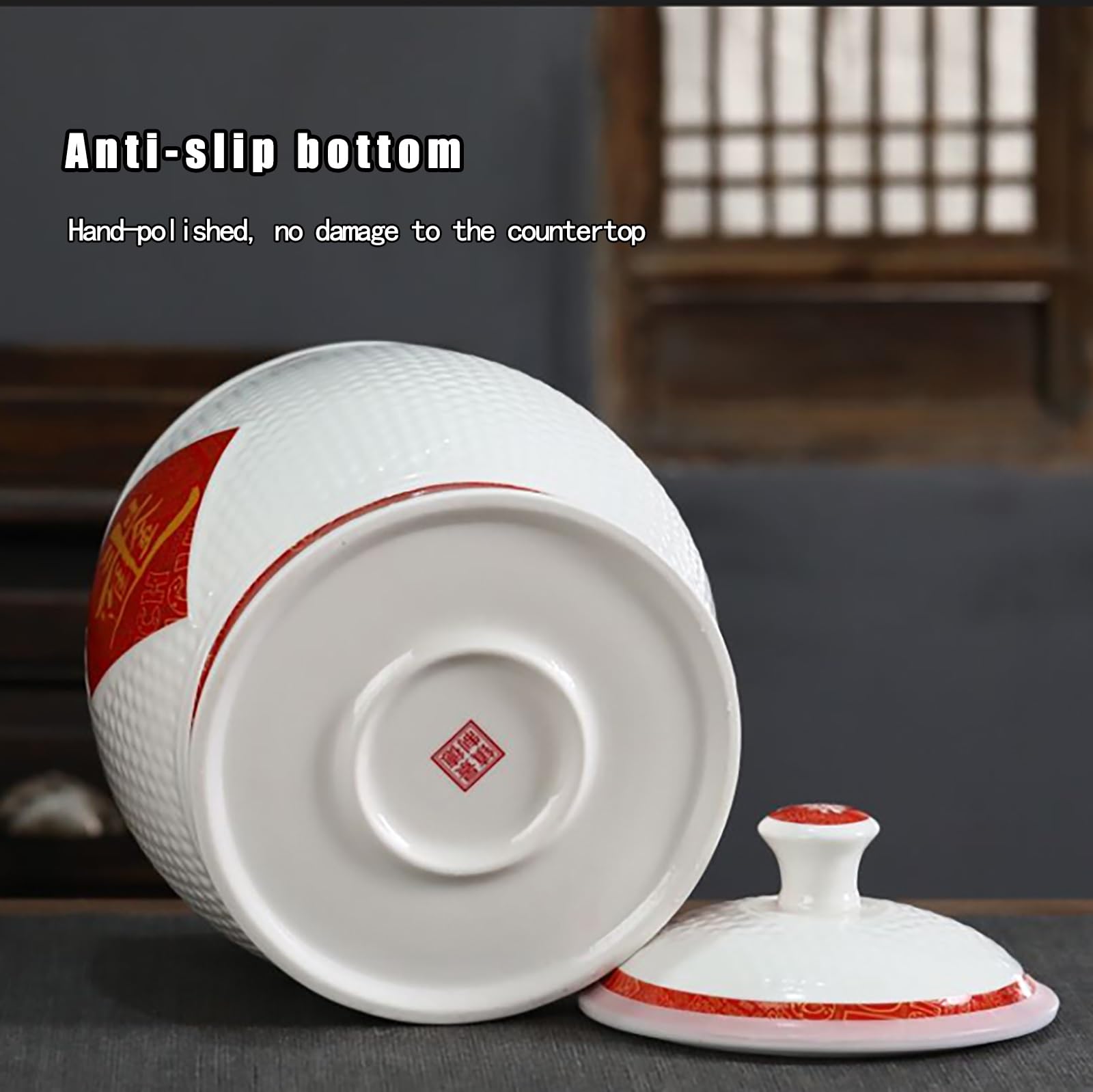 Barattolo Di Riso Contenitore Di Tè In Ceramica Design Nappa Con Coperchi Bottiglia Di Porcellana In Stile Cinese Cereali Distributore Di Cibo Classico Contenitore Di Porcellana Per Cibo Per Chicchi(C