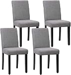 FDW Chaises à manger Chaises de salle à manger Parsons 4 Chaises latérales à manger pour cuisine à la maison Restaurant et salon noir