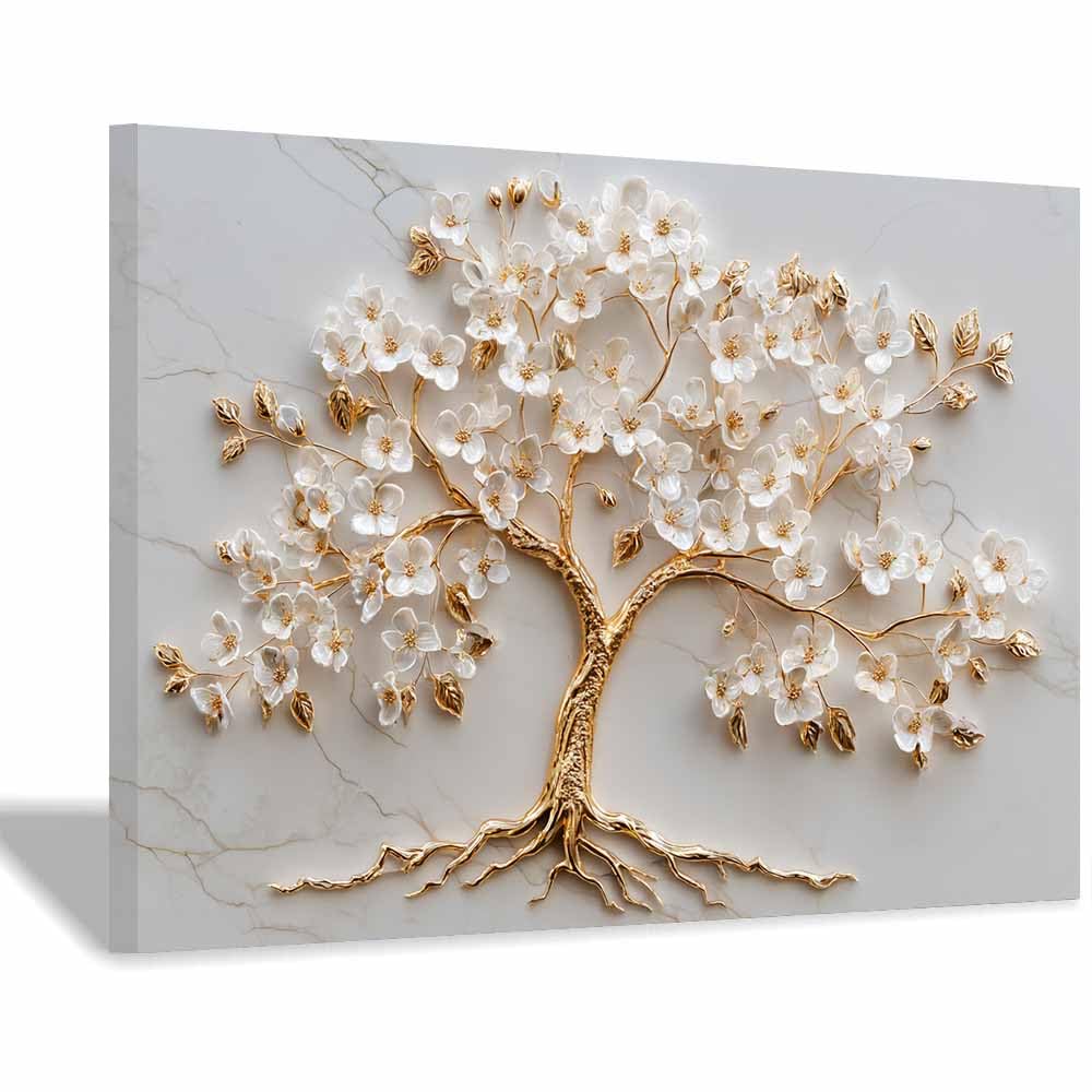 HOQIU Tree Wall Art Red Tree Creek Views artwork, home canvas prints, for Bathroom Living Room Bedroom(Multicolor)-70x100cm Framed