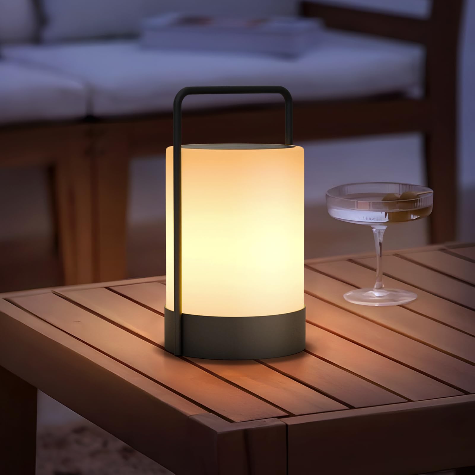 Solarlampen für außen Solar Akku Outdoor Lampe, IP44 Wasserdicht | 8-10h Akku | 7 RGB + Weiß Metallgerüst Tragbare USB-C für Garten Terrasse BBQ