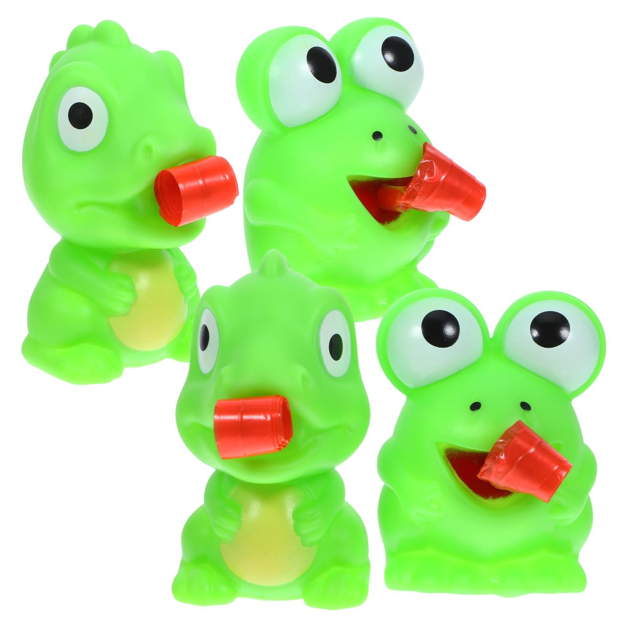 Abaodam 4pcs Funny Voice Squeeze Toys for Adults and Boys and Girls, Cartoon Frog Tongue Sticking Out Dinosaur Stress Relief Hand Toys, Soft Decompression Fidget Set for Party and Office Desk Use