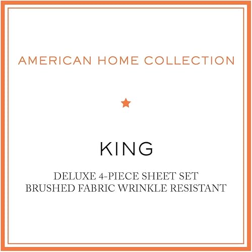 Miniatura 8 de American Home Collection Juego de sábanas y fundas de almohada extra suaves de 4 piezas, transpirable, resistente a las arrugas, la decoloración y