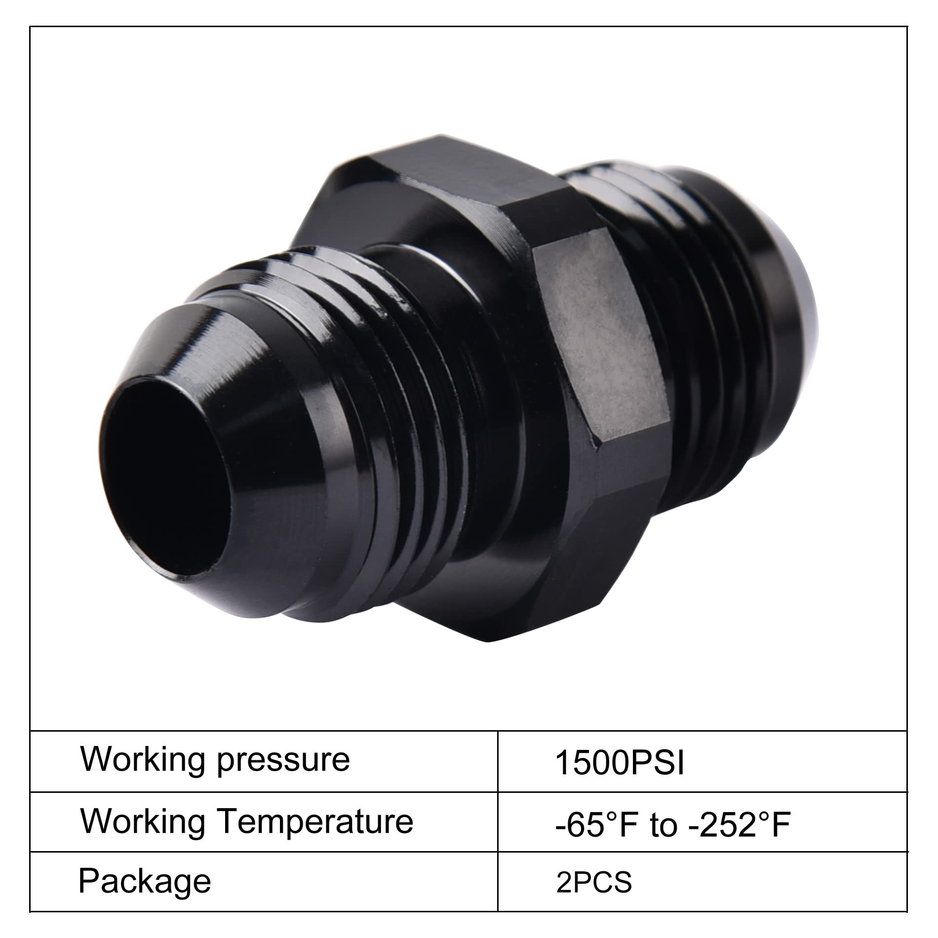 Snapklik.com : 8AN Male To Male Flare Coupler Union Straight Fuel Hose ...