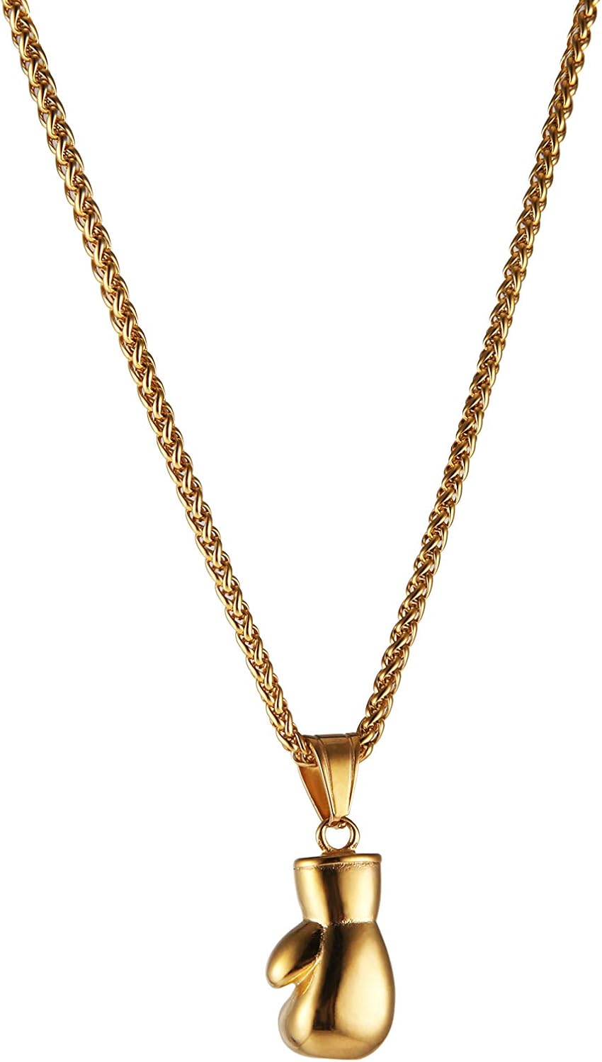 HZMAN Men Women Punk Stainless Steel Boxing Glove Chain Pendant Necklace - Image 5