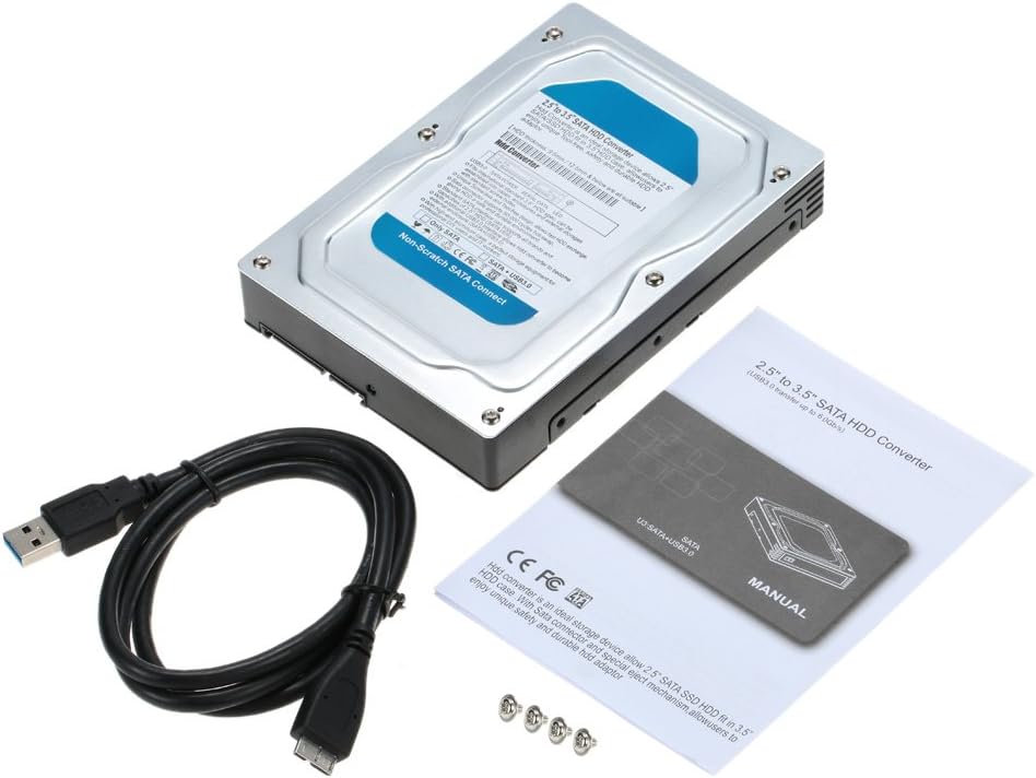 Festnight External Hard Drive Enclosure SATA Converter Adapter USB 3.0 Internal HDD & SSD Tray Caddy Internal Mobile Rack Docking Station Hot Swap Single Bay 2.5" to 3.5" Inch