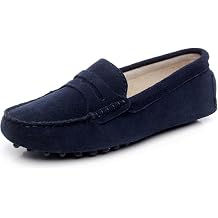 ANUFER Womens Classic Suede Penny Loafers Comfort Handmade Slipper Moccasins