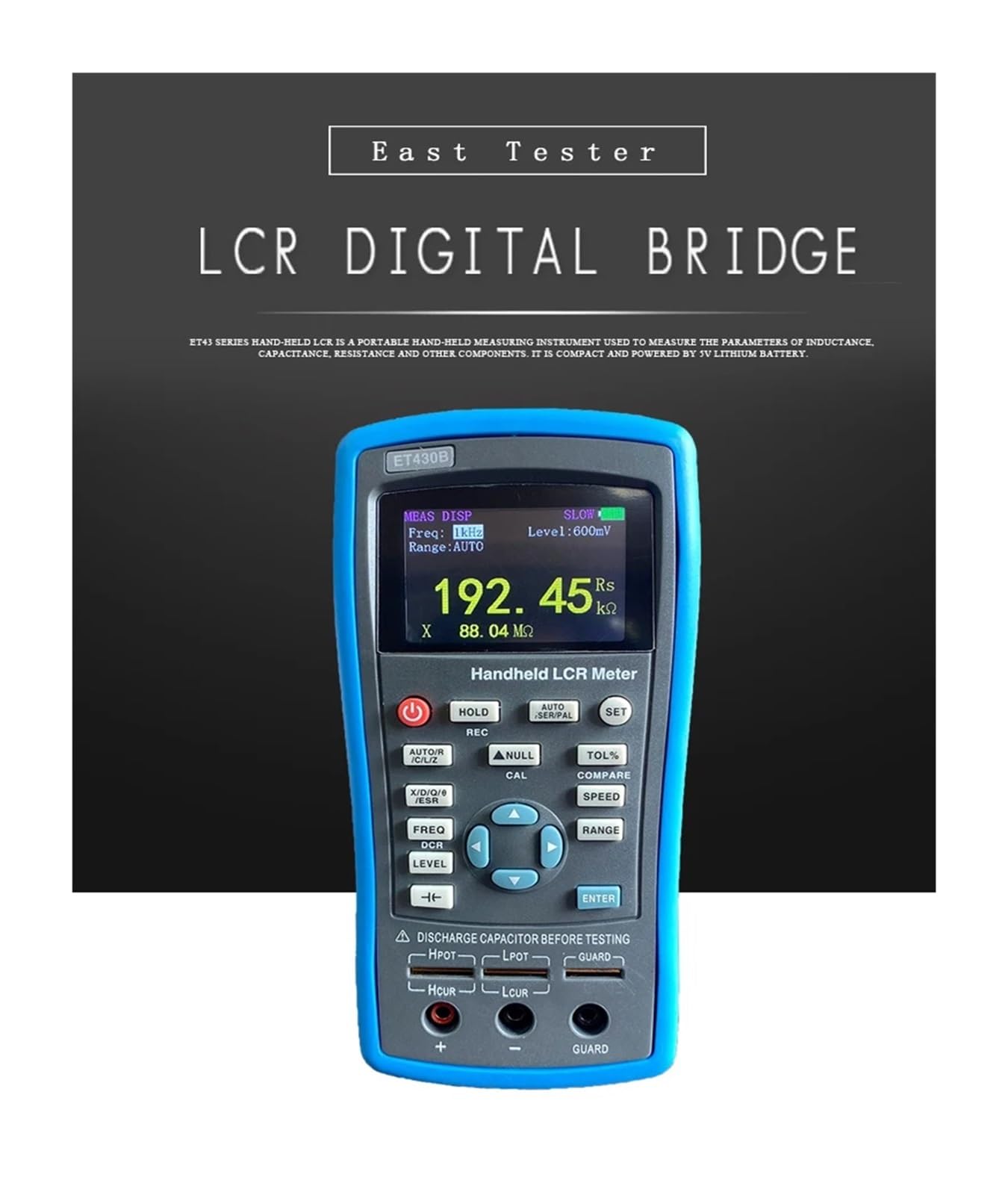 LCR Messgerät, LCR-Meter Digitale Brücke USB Hochpräziser Kapazitäts-, Induktivitäts- und Widerstandstest