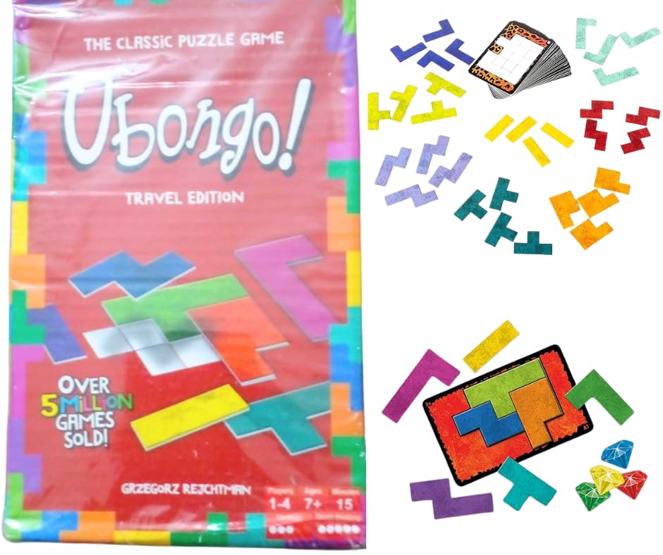 1pack Ubongo- Travel Edition Card Game, Classic Puzzle Game, Card Games to Play with Family, Ubongo Puzzle Game 1-4 Players, Families Fun Board Games, Board Games-picture-26