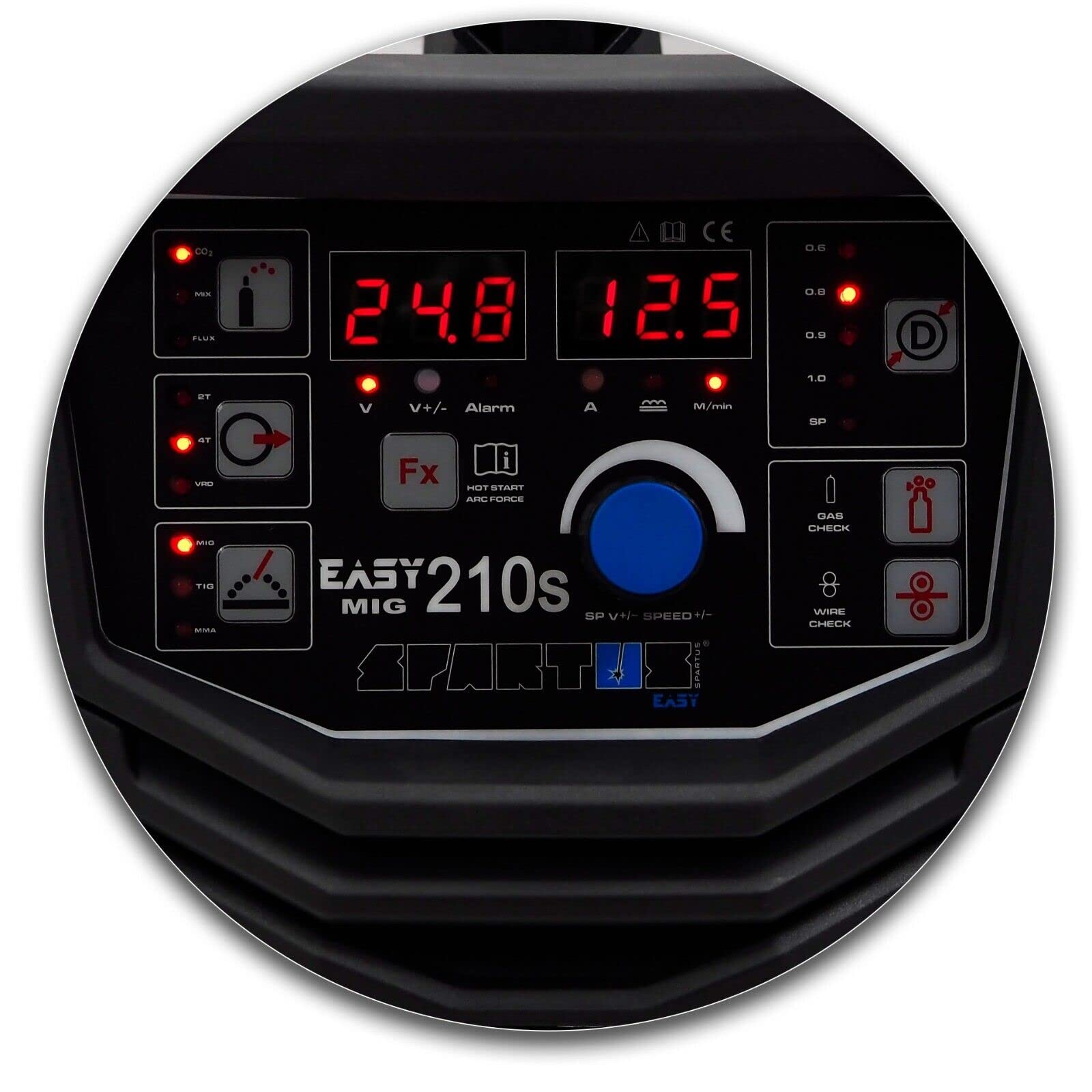 Spartus® EasyMIG 210S MIG/MAG 200 Amp Synergia Inverter TIG Soldador 3 en 1 230 V Gaslos