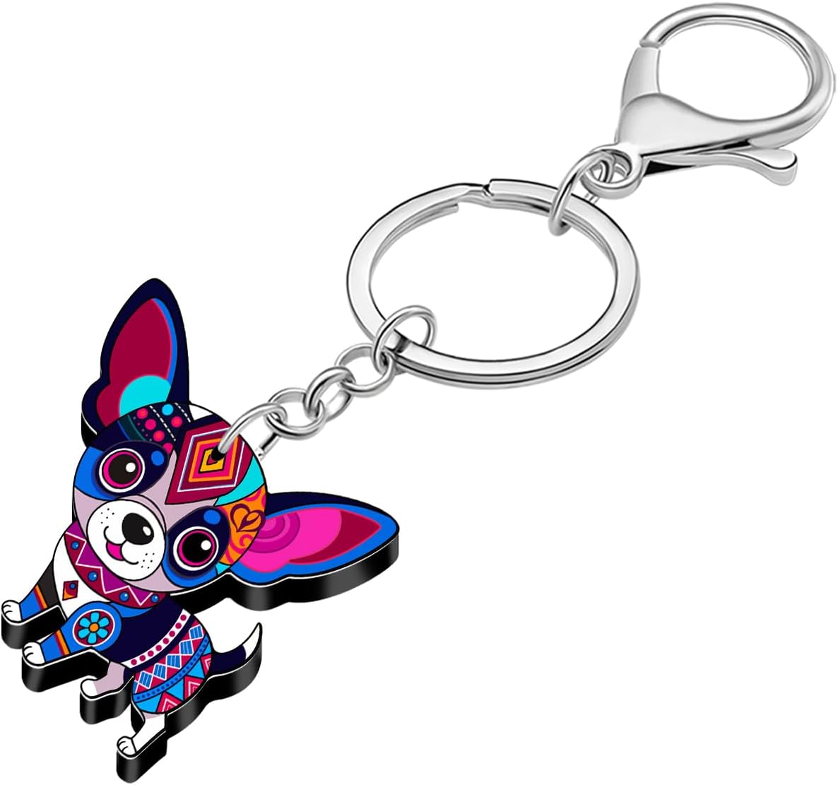 DUOWEI Acrylic Cute Boho Chihuahua Gifts Puppy Keychain Keyring Dog Mom Gifts for Women Girls Dog Lovers Car Keys Accessories - Image 4