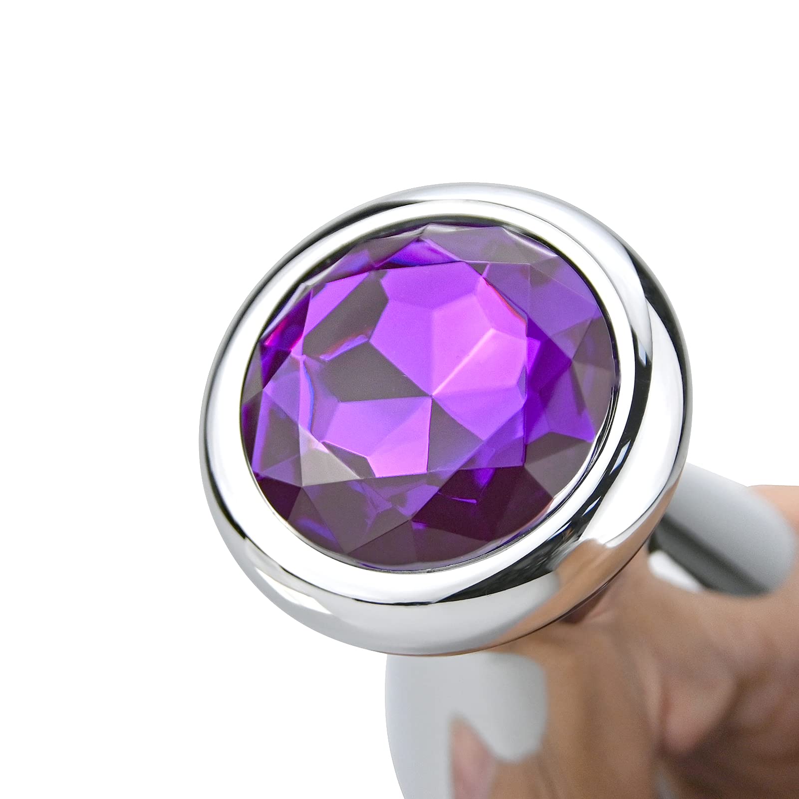 SXOVO Metallo Plug Anale Plug Analesex Toy con Diamante Viola Dilatatore Anale a Bulbo Sesso Anale Butt Plug Sex Toys Uomo Donna Coppie (M)
