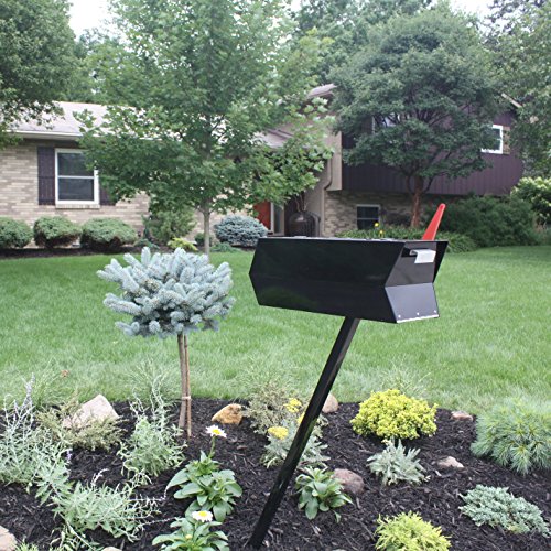 Modbox Usa Mid-Century Modern Curbside Mailbox | Solid Color (Black) #TOP2