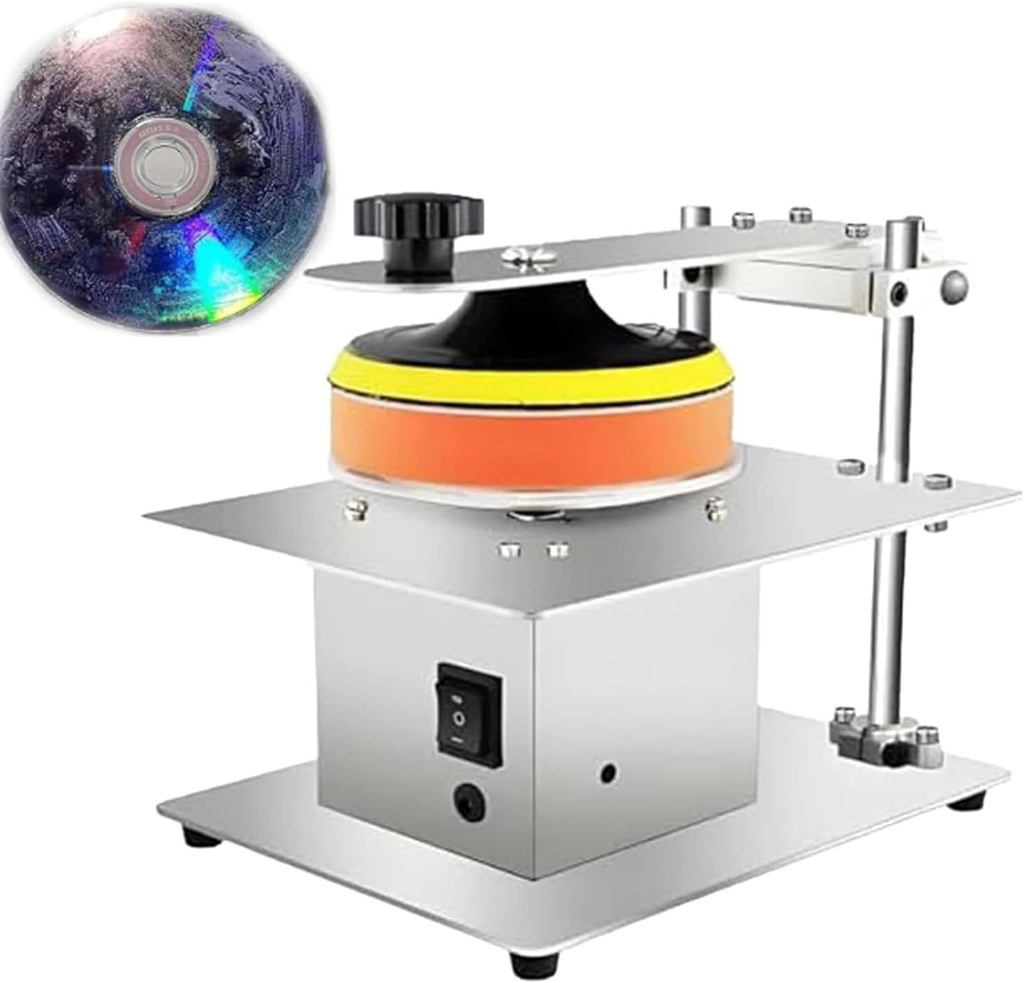 Disc Repair & Cleaning Machine Semi-Automatic Polisher for CD DVD VCD Scratch Removal High Repair Rate Grinding Equipment with Stainless Steel Chassis for Data Recovery