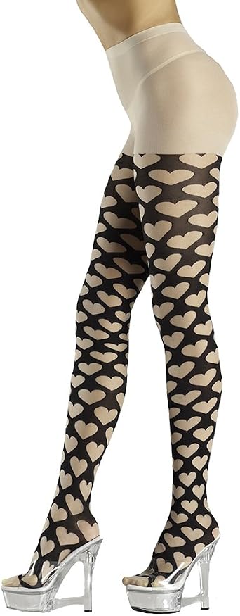 Be Wicked Women's Heart Pattern Tights 