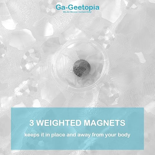 Miniatura 3 de Ga-Geetopia Diseño de panal 3D  Forro de cortina de ducha de plástico transparente EVA, peso ligero de 72 x 72 pulgadas, forro de cortina de baño