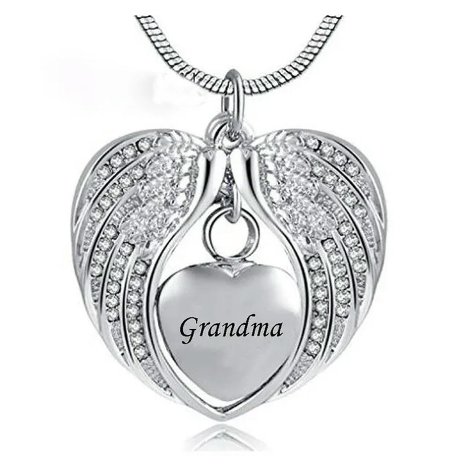 Collar urna en mi corazón con cristal de calidad grabado para cenizas