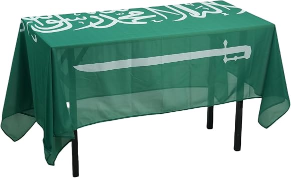 Saudi Arabia Saudi Arabians Flag Tablecloth,Rectangular Tablecloth Fade-Resistant Washable National Flag Tablecloth,Suitable for Kitchen Dining Family Gatherings and Outdoor Events.