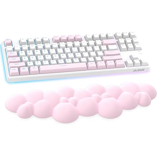 Gaming Keyboard Wrist Rest Pad,Memory Foam Palm Rest, Ergonomic Hand Rest for Computer Keyboard,Laptop,Mac,Lightweight for Easy Typing Pain Relief-Pink