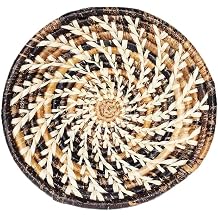 Small Hand Woven African Basket - 8 Inches Sisal & Banana Fiber Basket - Handmade in Uganda - Light Tan, Different Shades of Brown - Natural Colors, SRB50