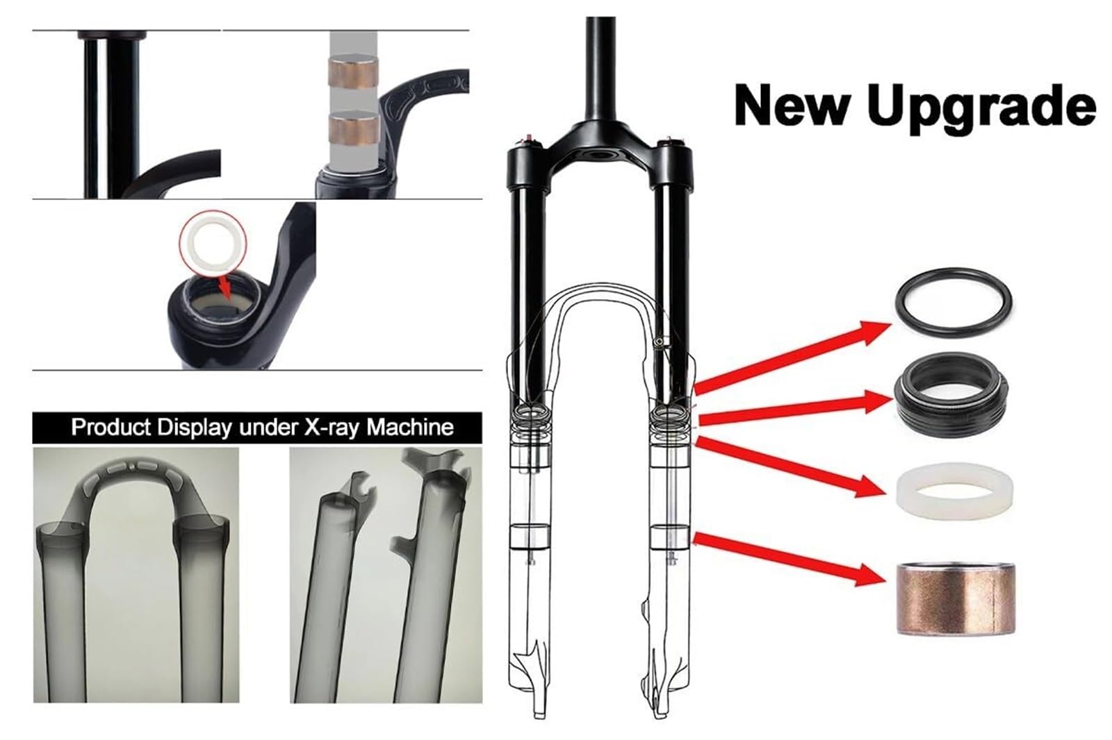 1 widelec rowerowy z prostą rurą 1/8 cala nadaje się do MTB, rowerów turystycznych, rowerów składanych, XC, e-bike, skok sprężyny 120 mm, 100 x 9 mm szybkozłączka do rowerów górskich
