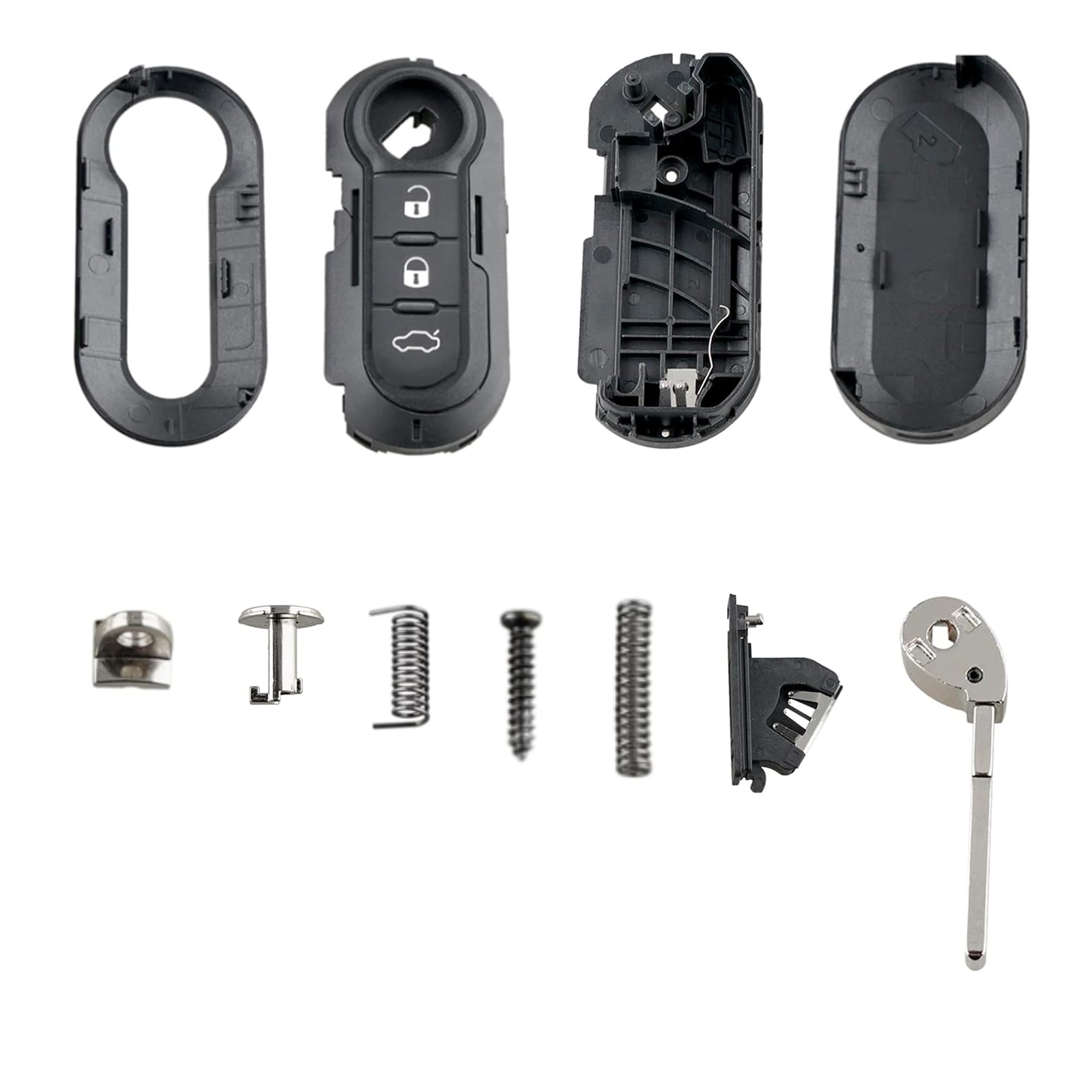 SLshiBo Guscio Chiave Fiat A 3 Tasti – Sostituzione Per Grande Punto, Evo, Panda, 500, Bravo, Ducato E Doblo