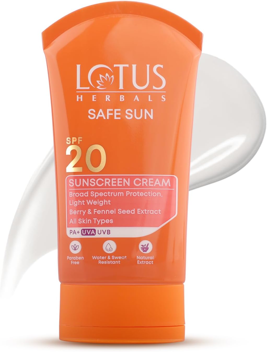 Lotus Herbals Sunscreen Spf 20 Pa+ - 50 Grams Cream, Multi