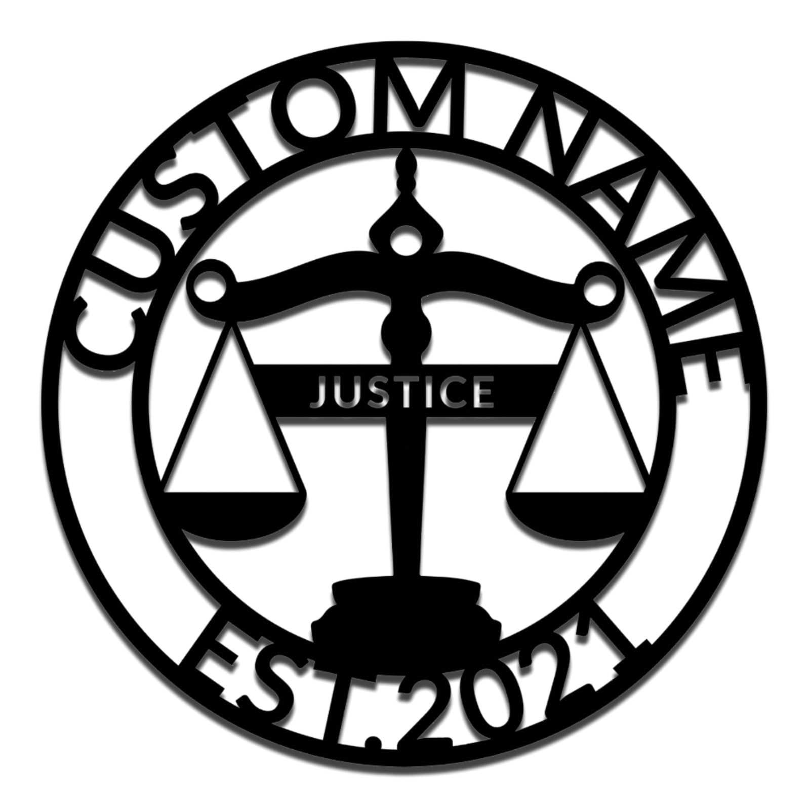 Met5kdm Style-1 Personalized Metal Justice Sign,Scales Of Justice Wall Art Decor,Law Office Hanging Decoration,Gift For Lawyers, Attorneys, Judges And Law Firms Style 1