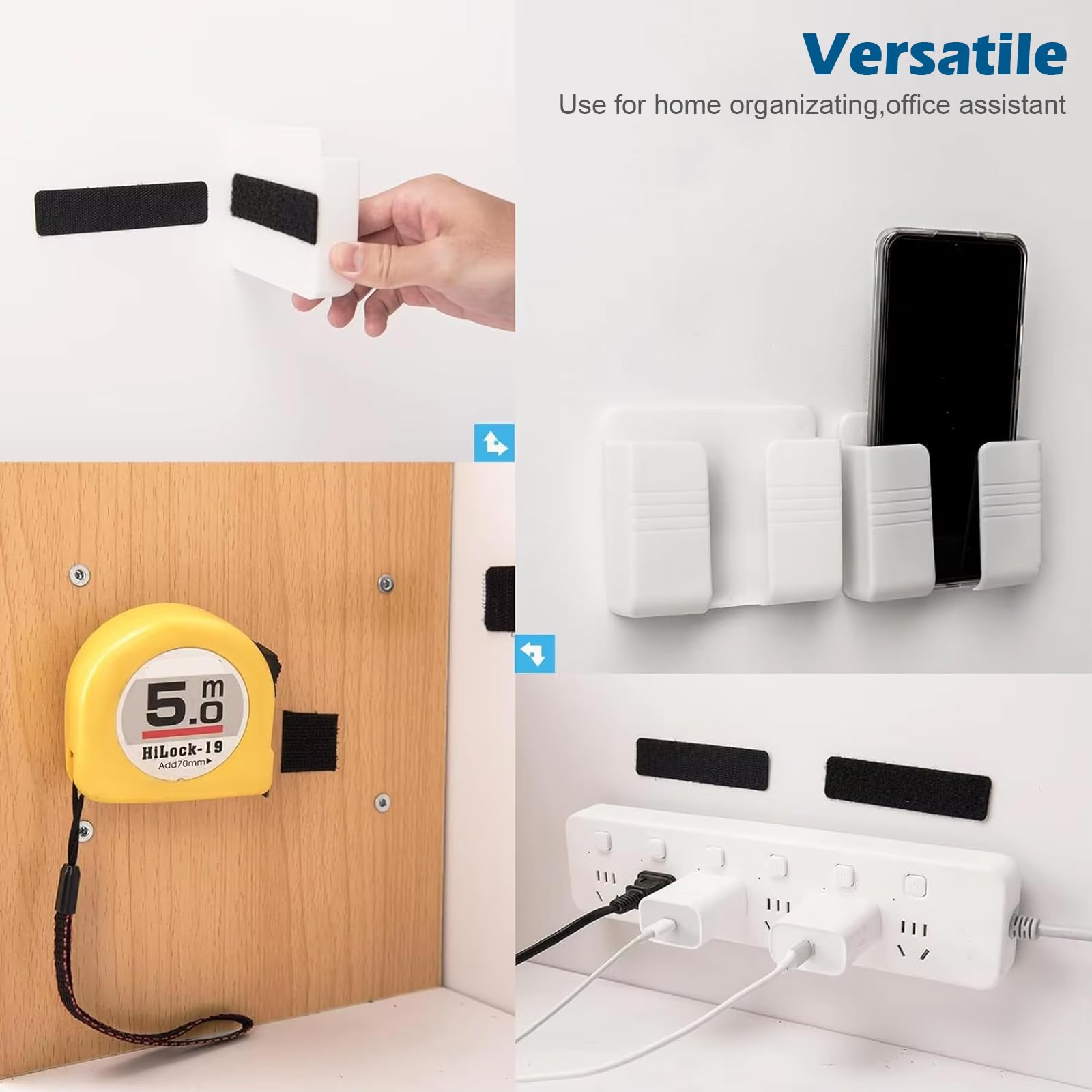 Nastro biadesivo con gancio e anello, 50 mm x 25 m, extra forte, resistente, per appendere quadri, tende, decorazioni per casa e ufficio, garage (nero)