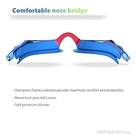 ZABERT 2 Pack Kids Swim Goggles, Swimming Goggles for Kids Girls Boys Toddler Youth Junior Jr Childrens Child Little Baby Age 3 4 5 6 7 8 9 10 11 12 Years Anti Fog Clear Rainbow Blue Red