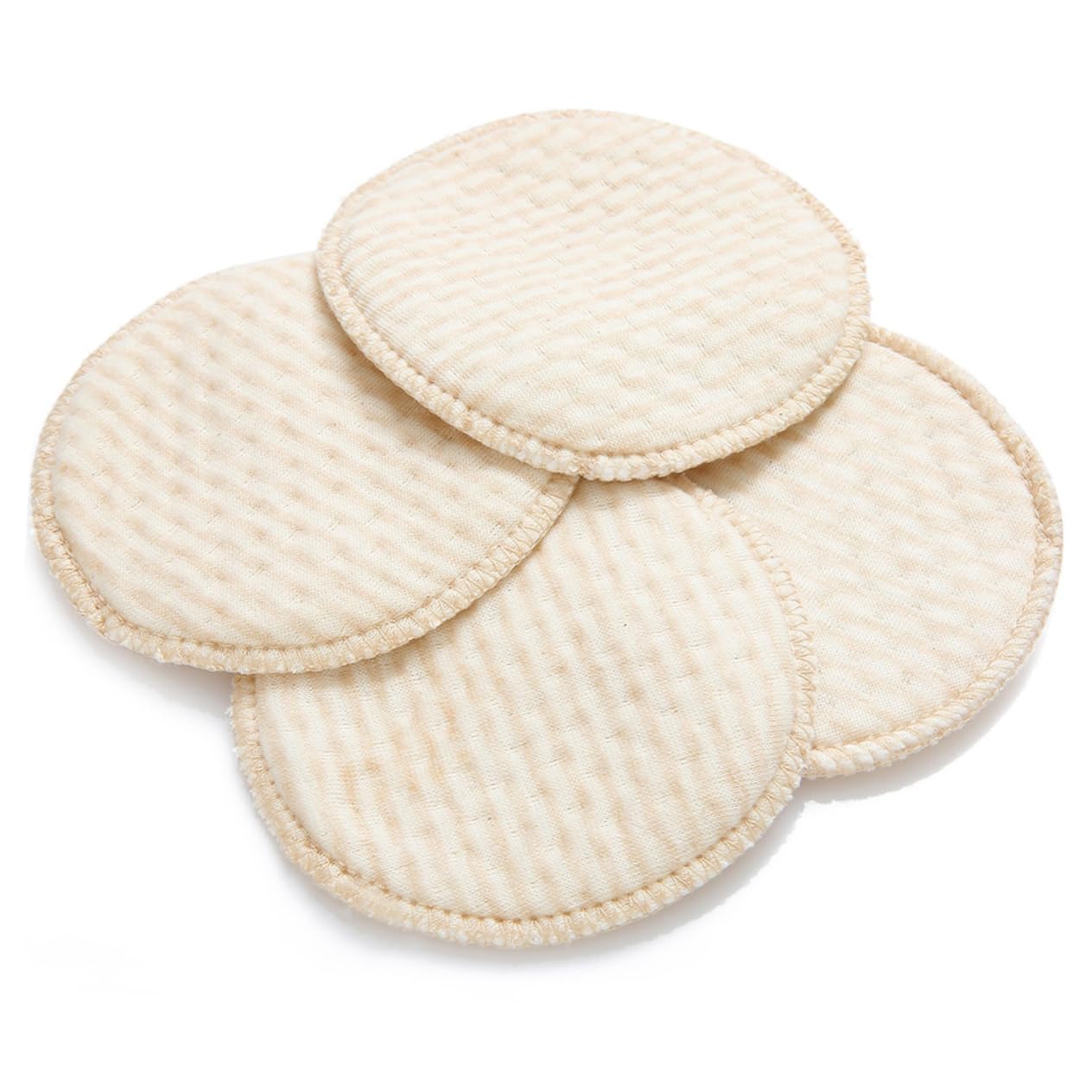 Milisten 4pcs Cotton Breastfeeding Nursing Pads Absorbent Reusable and Comfortable Prevents Leakage for Moms
