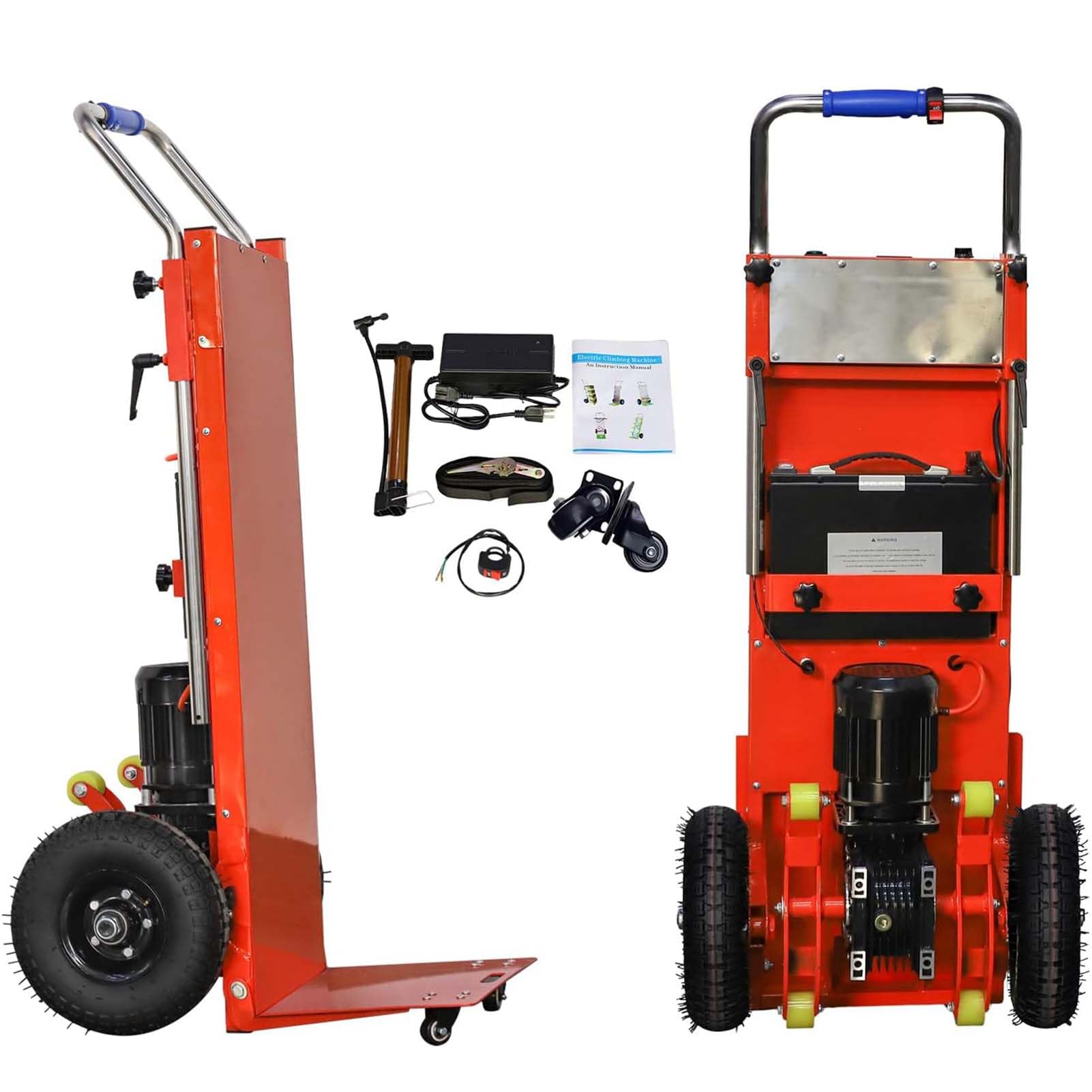 Montascale, Montascale Portatile, Carrello per Sacchi Oggetti Pesanti su E Giù Scale, Carrello Elettrico per Sedia A Rotelle, per Sacchi con Maniglia Telescopica,001