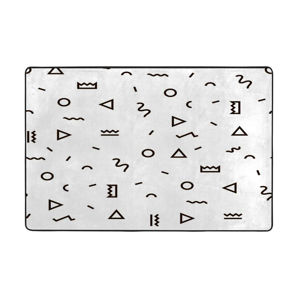Tapis de sol intérieur noir et blanc au design soigné pour chambre et salon
